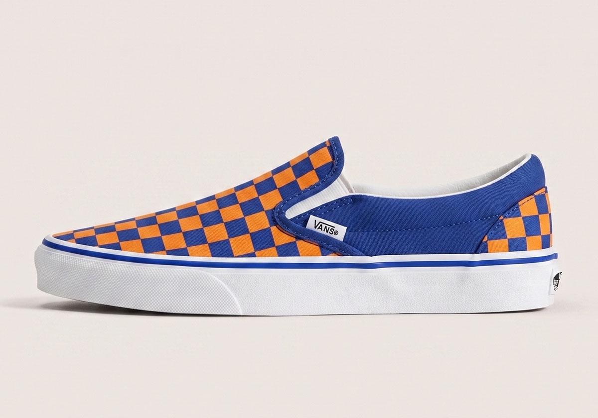 Vans Slip-On 推出橘藍棋盤格配色 呼應紐約尼克熱潮